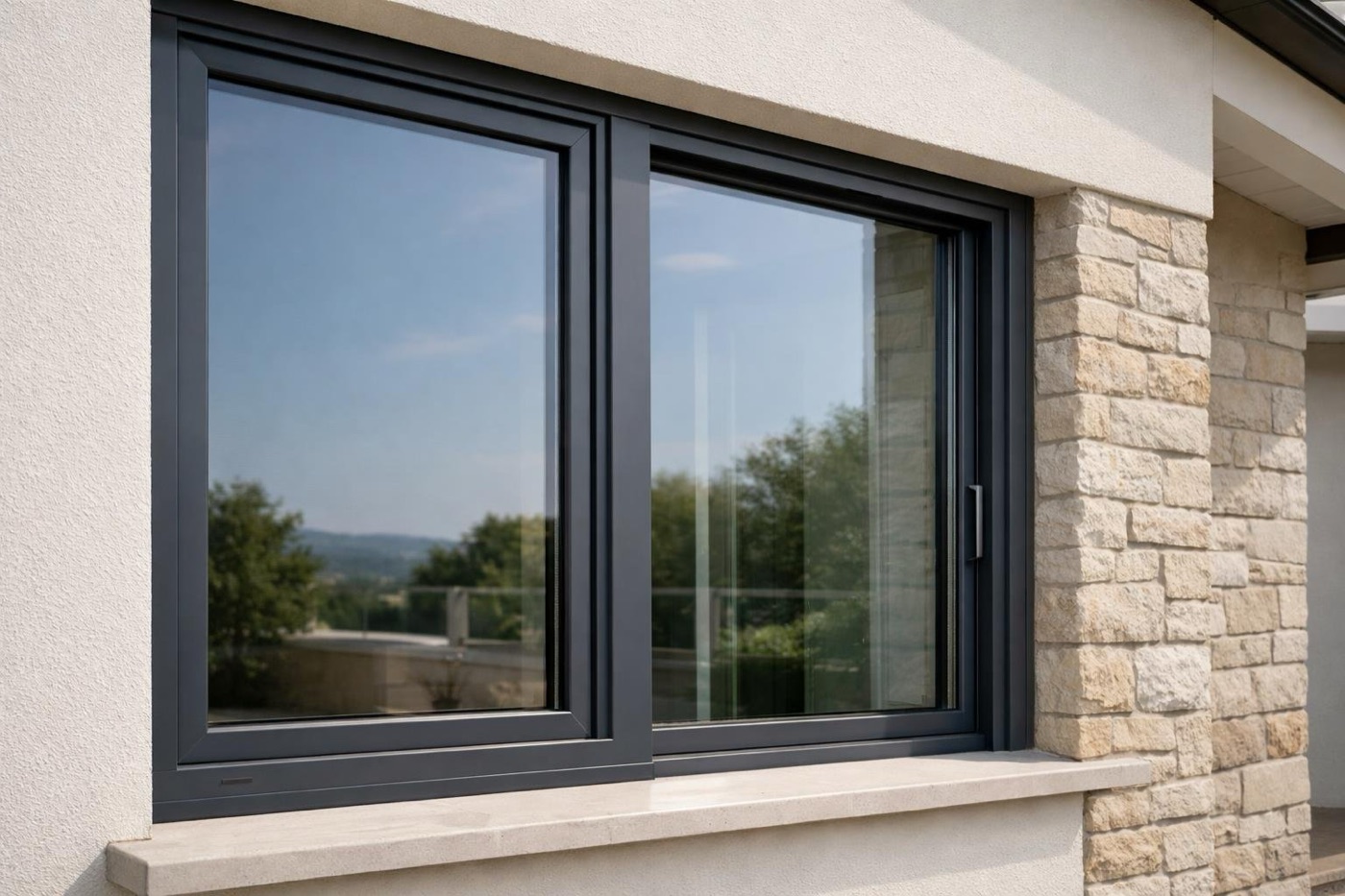 Infissi esterni in PVC su abitazione contemporanea