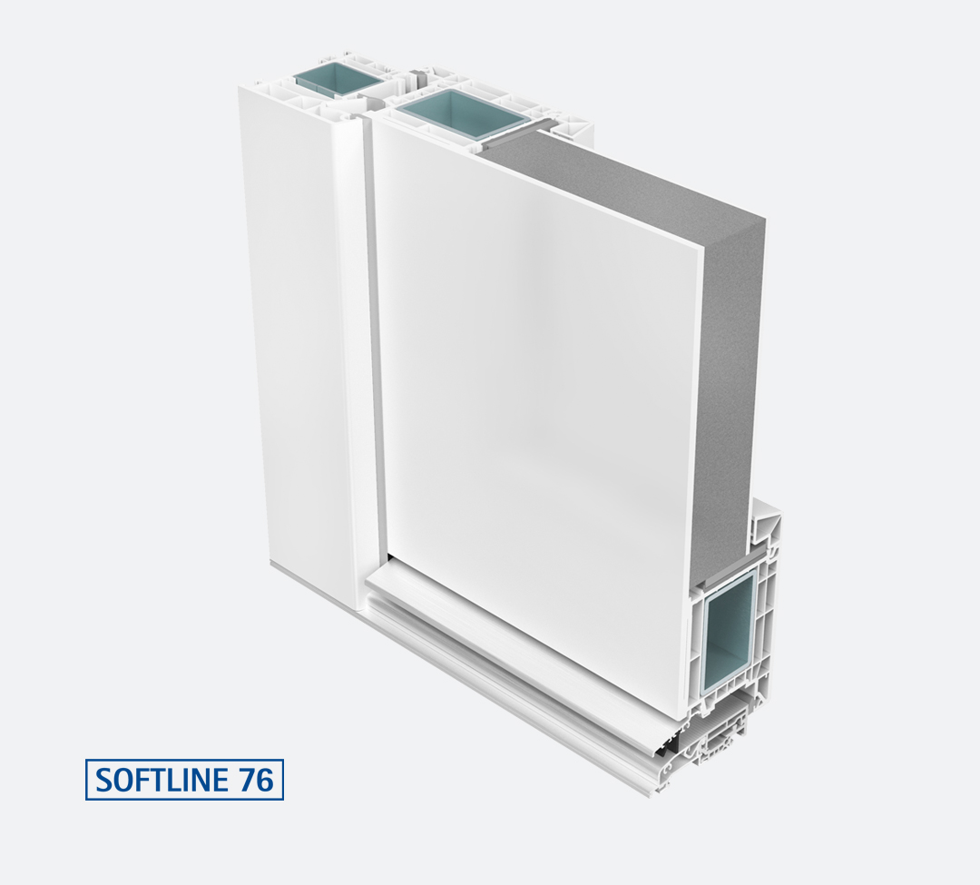 Profilo VEKA SOFTLINE 76 per porte d'ingresso in PVC